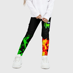 Леггинсы для девочки Амонг ас огненная текстура, цвет: 3D-принт — фото 2
