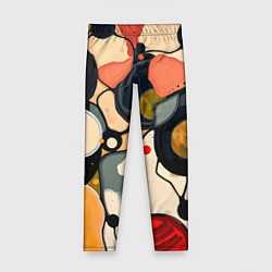 Леггинсы для девочки Абстракция с кругами и краской, цвет: 3D-принт