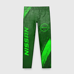 Леггинсы для девочки Nissan - green gradient вертикально, цвет: 3D-принт