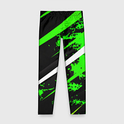 Леггинсы для девочки Color black and green, цвет: 3D-принт