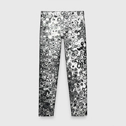 Леггинсы для девочки Чёрно-белый абстрактная текстура, цвет: 3D-принт