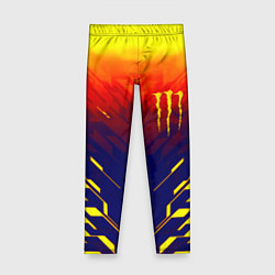 Леггинсы для девочки Monster energy geometry yellow, цвет: 3D-принт