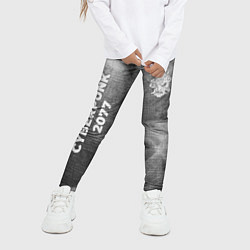 Леггинсы для девочки Cyberpunk 2077 - grey gradient вертикально, цвет: 3D-принт — фото 2