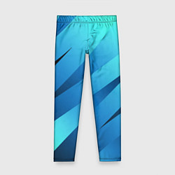 Леггинсы для девочки Сине-голубой абстрактные полосы, цвет: 3D-принт