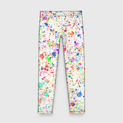 Леггинсы для девочки Белый с разноцветными брызгами, цвет: 3D-принт