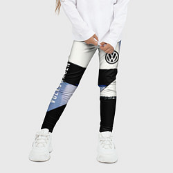 Леггинсы для девочки Volkswagen логотип, цвет: 3D-принт — фото 2