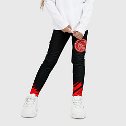 Леггинсы для девочки Ajax красные краски, цвет: 3D-принт — фото 2