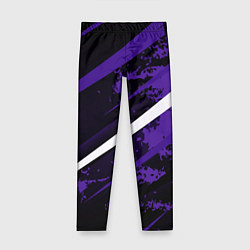 Леггинсы для девочки Color black purple line, цвет: 3D-принт