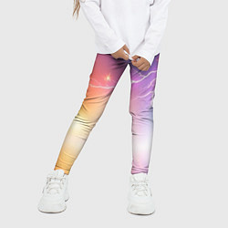 Леггинсы для девочки Магический фон с молниями и звездами, цвет: 3D-принт — фото 2