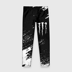 Леггинсы для девочки Monster energy белые краски, цвет: 3D-принт