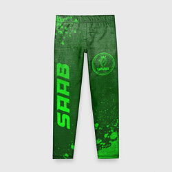 Детские легинсы Saab - green gradient вертикально