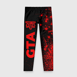 Леггинсы для девочки GTA - red gradient по-вертикали, цвет: 3D-принт