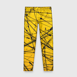 Детские легинсы Черные штрихи на желтом