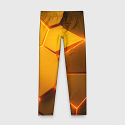 Леггинсы для девочки Желтые неоновые соты - текстура, цвет: 3D-принт
