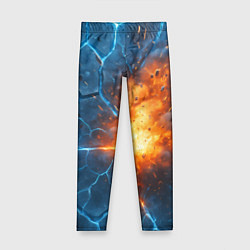 Леггинсы для девочки Взрыв из объемных плит, цвет: 3D-принт