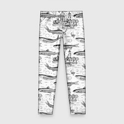 Детские легинсы Корюшка и рыбалка в Питере паттерн