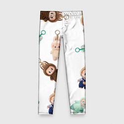 Леггинсы для девочки Много игрушек лабубу, цвет: 3D-принт