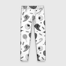 Леггинсы для девочки Halloween grey and white, цвет: 3D-принт