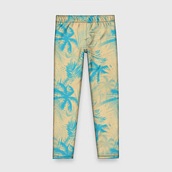 Леггинсы для девочки Palm light blue beige, цвет: 3D-принт