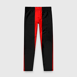 Леггинсы для девочки Color black red lines, цвет: 3D-принт