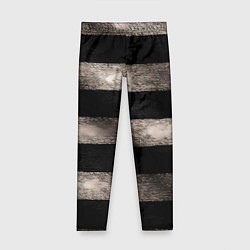 Леггинсы для девочки Черно-белая тельняшка текстура, цвет: 3D-принт