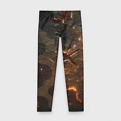 Леггинсы для девочки Искры в разломах на камуфляже, цвет: 3D-принт