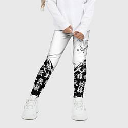 Леггинсы для девочки Doom японские символы, цвет: 3D-принт — фото 2