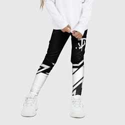 Леггинсы для девочки Doom geometry black, цвет: 3D-принт — фото 2