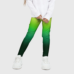 Леггинсы для девочки Градиент укропное зеленое омбре, цвет: 3D-принт — фото 2