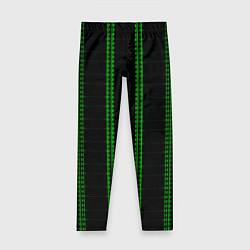 Детские легинсы Color black cage green stripes