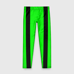 Детские легинсы Color black and green stripes