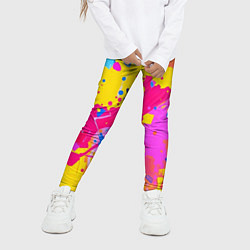 Леггинсы для девочки Яркие пятна акриловой краски на стене, цвет: 3D-принт — фото 2