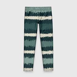 Леггинсы для девочки Полосы зигзагообразные зеленые, цвет: 3D-принт