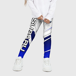 Леггинсы для девочки Субару - белый и синий, цвет: 3D-принт — фото 2