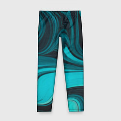 Леггинсы для девочки Мраморный малахитовый узор из изумрудных разводов, цвет: 3D-принт
