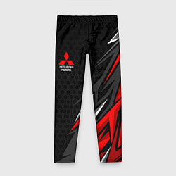 Леггинсы для девочки Митсубиси - спортивный красный, цвет: 3D-принт
