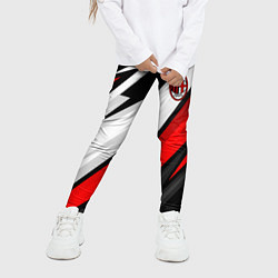 Леггинсы для девочки ФК Милан - абстракция, цвет: 3D-принт — фото 2