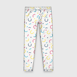 Детские легинсы Цветные точки и дуги на белом