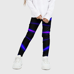 Леггинсы для девочки Color black neon stripes, цвет: 3D-принт — фото 2