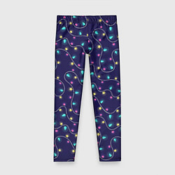 Леггинсы для девочки Новогодние гирлянды, цвет: 3D-принт