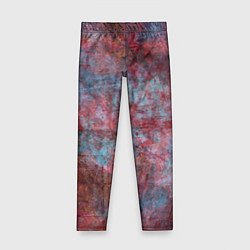 Леггинсы для девочки Абстракция - red rust on blue, цвет: 3D-принт