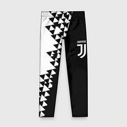 Леггинсы для девочки Juventus черно белая геометрия текстура, цвет: 3D-принт