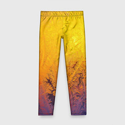 Леггинсы для девочки Узоры золотистого инея, цвет: 3D-принт