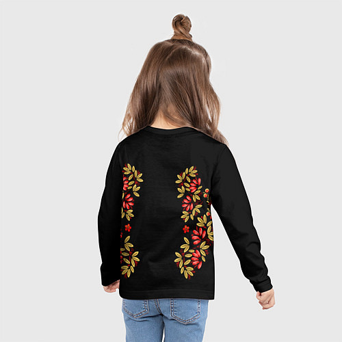 Детский лонгслив Матрешка - хохлома / 3D-принт – фото 6