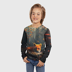Лонгслив детский Лисица в лесу, цвет: 3D-принт — фото 2