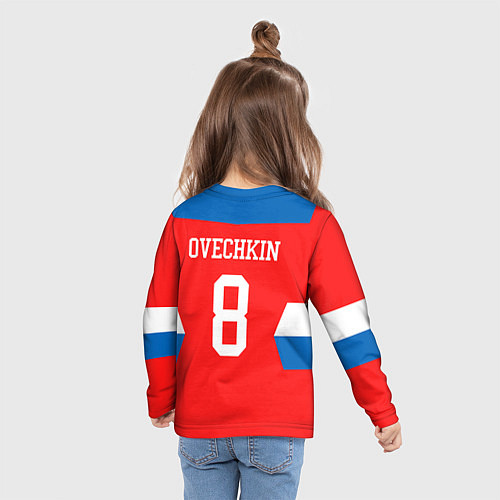 Детский лонгслив Сборная РФ: #8 OVECHKIN / 3D-принт – фото 6