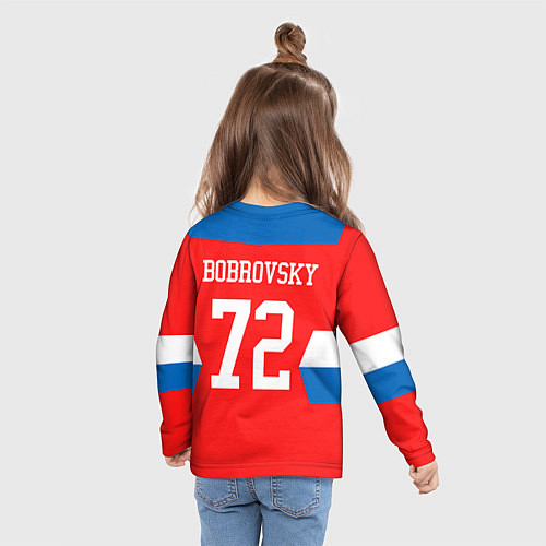 Детский лонгслив Сборная РФ: #72 BOBROVSKY / 3D-принт – фото 6