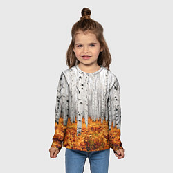 Лонгслив детский Березовая роща, цвет: 3D-принт — фото 2