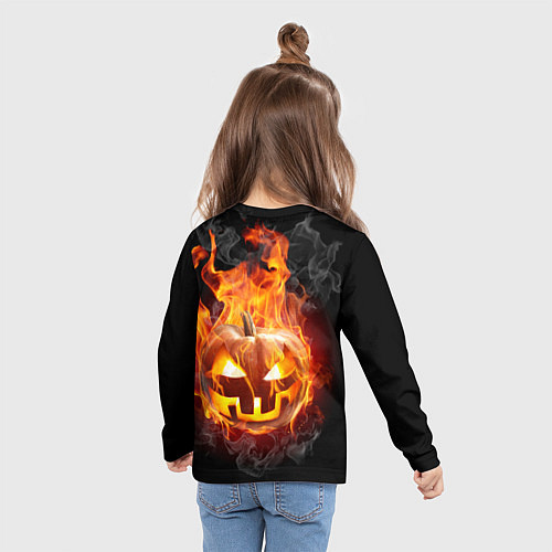 Детский лонгслив Огненная стихия хэллоуин / 3D-принт – фото 6