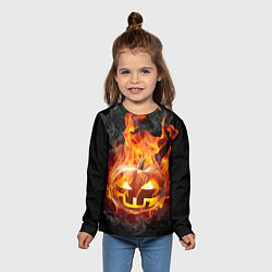 Лонгслив детский Огненная стихия хэллоуин, цвет: 3D-принт — фото 2